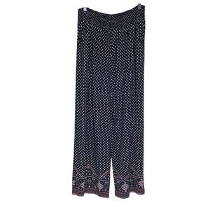 Mossimo Supply Pants Black White Geometric Print Wide Leg‎ XXL Harem